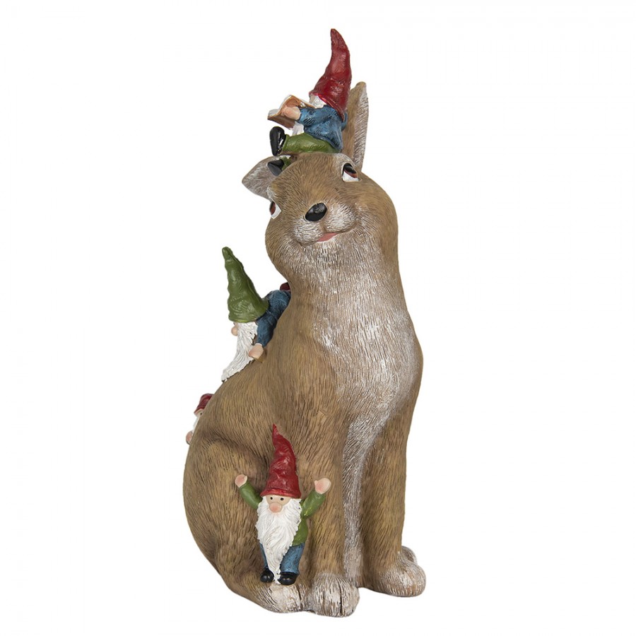 Coniglio in resina con folletti - H.30x18x11 cm - Clayre e Eef